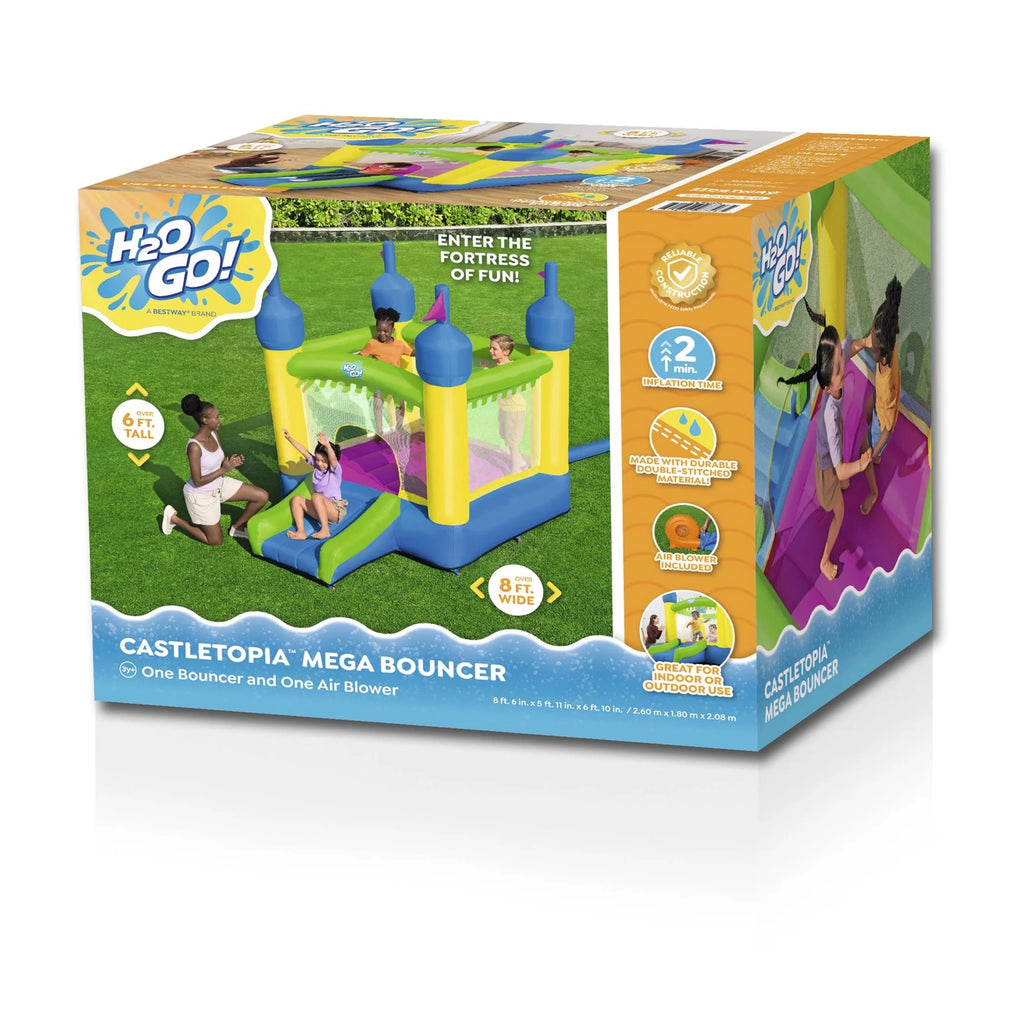 H2OGO! Castletopia Inflatable Bounce House with Slide and Blower, Indoor/Outdoor, Ages 3+