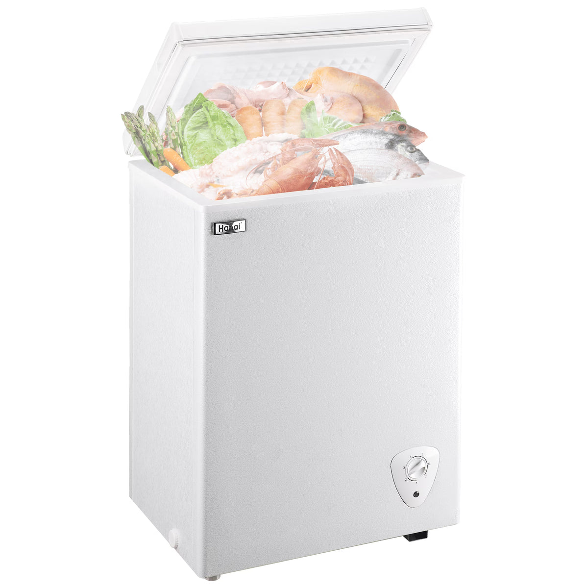 WANAI 3.5 Cu.ft,Chest Freezer,Deep Freezer,Removable Storage Basket Freezer,White