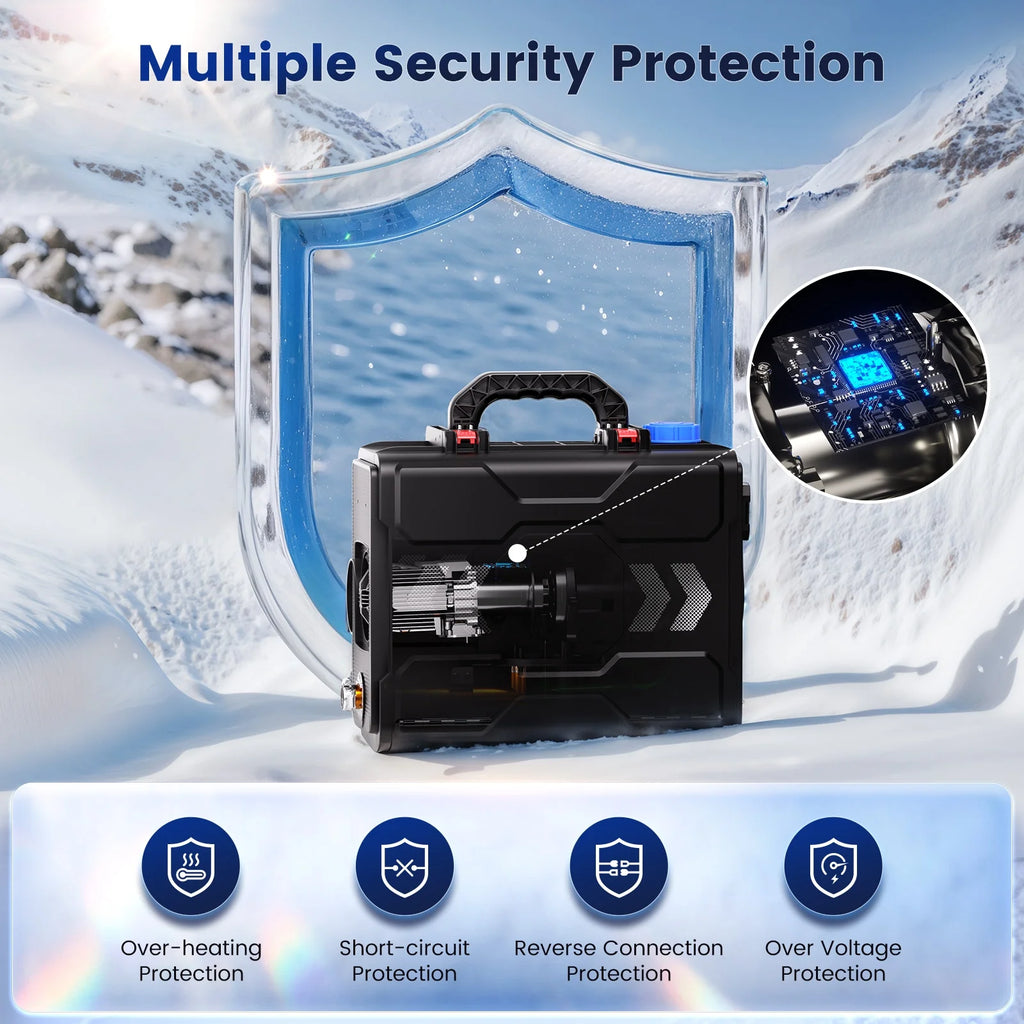 Audew  Diesel Air Heater, TB2  2025 updated 12V 8KW All-In-One Portable Handheld Toolbox with Bluetooth APP Control and adapter for Car Trucks Boat Bus RV Trailer Motor-Homes and Camper
