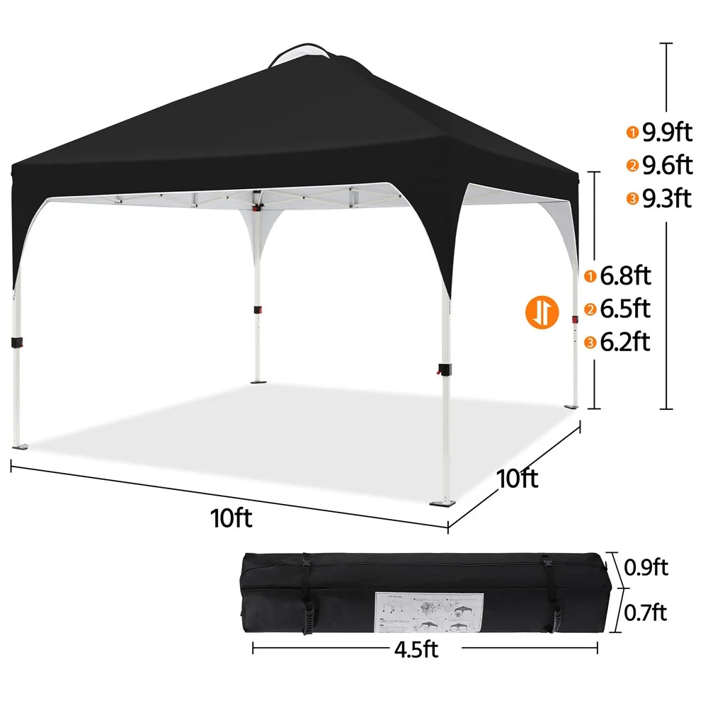 Topeakmart 8x8ft Pop Up Canopy Tent with Adjustable Height and Roller Bag, White