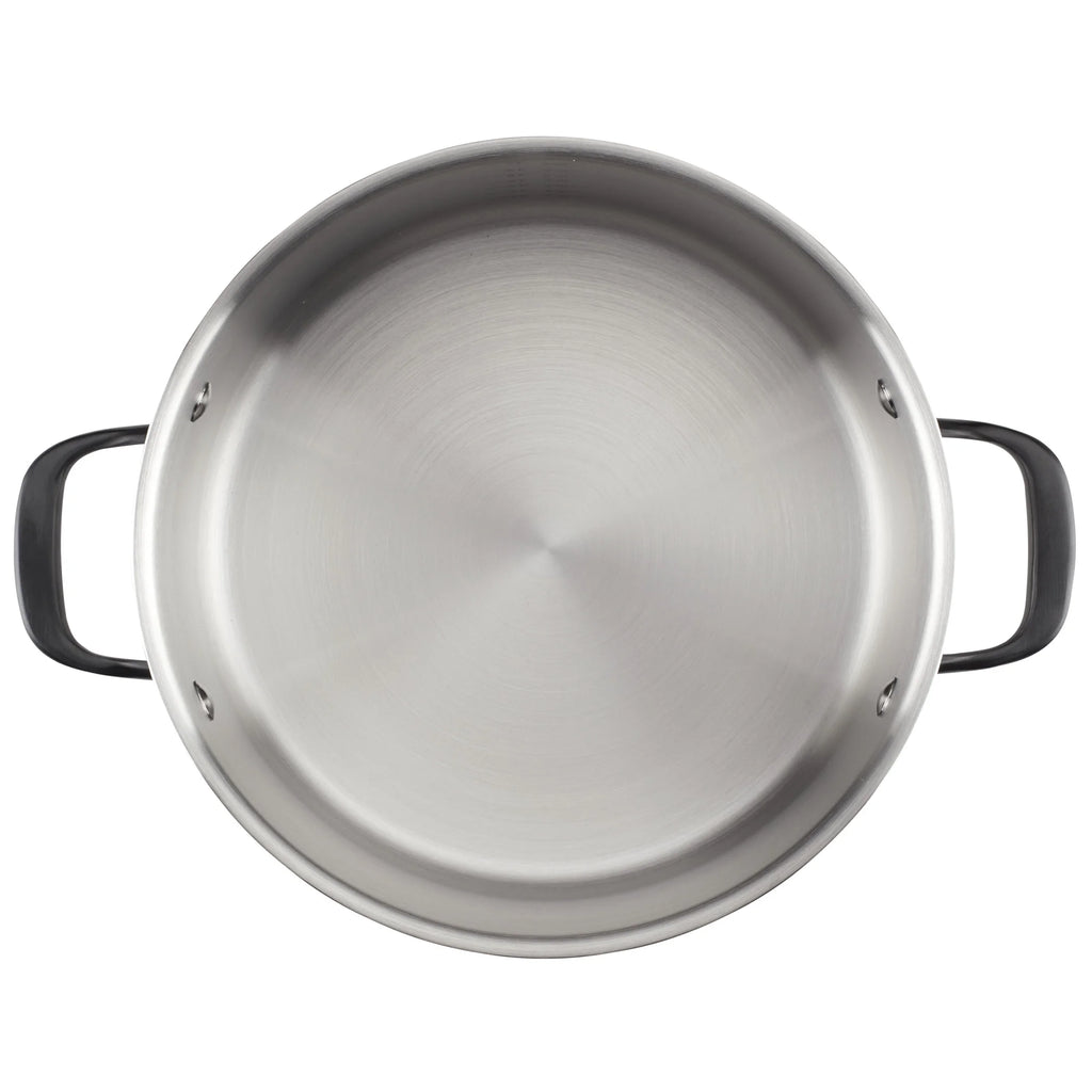 KitchenAid 5-Ply Clad 10 Pcs Stainless Steel Cookware Induction Pots and Pans Set, Dishwasher Safe, Metal Utensil, Broiler and Oven Safe to 500F, Polished Stainless Steel