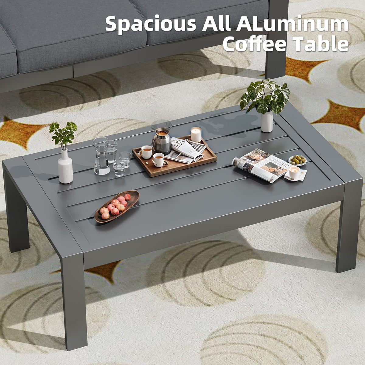 AECOJOY Aluminum Outdoor Furniture Set, 7 Pieces Metal Patio Furniture on sale Outdoor Couch Patio Conversation Set - Light Grey