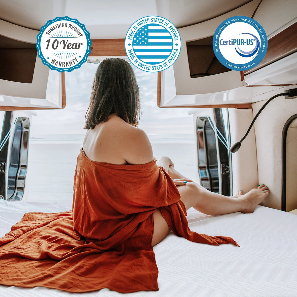 RV Mattress, 8 inch Short Queen Size Mattress for RVs, Cooling Memory Foam Mattress, Campers Trailers Mattress in a box