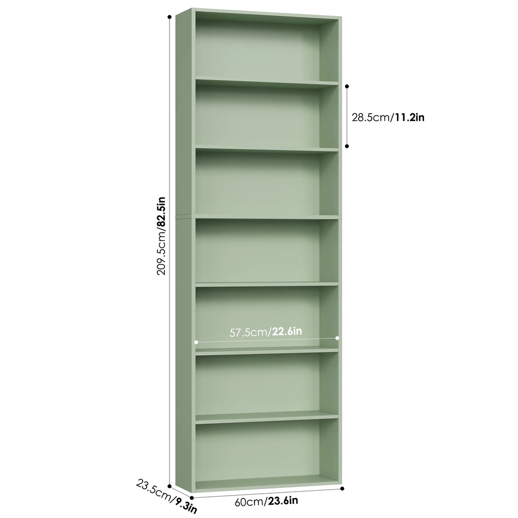 Homfa 82" Tall Bookcases, Freestanding Display Storage Shelves, 7-Tier Open Bookshelf for Home Office Living Room Bedroom, White