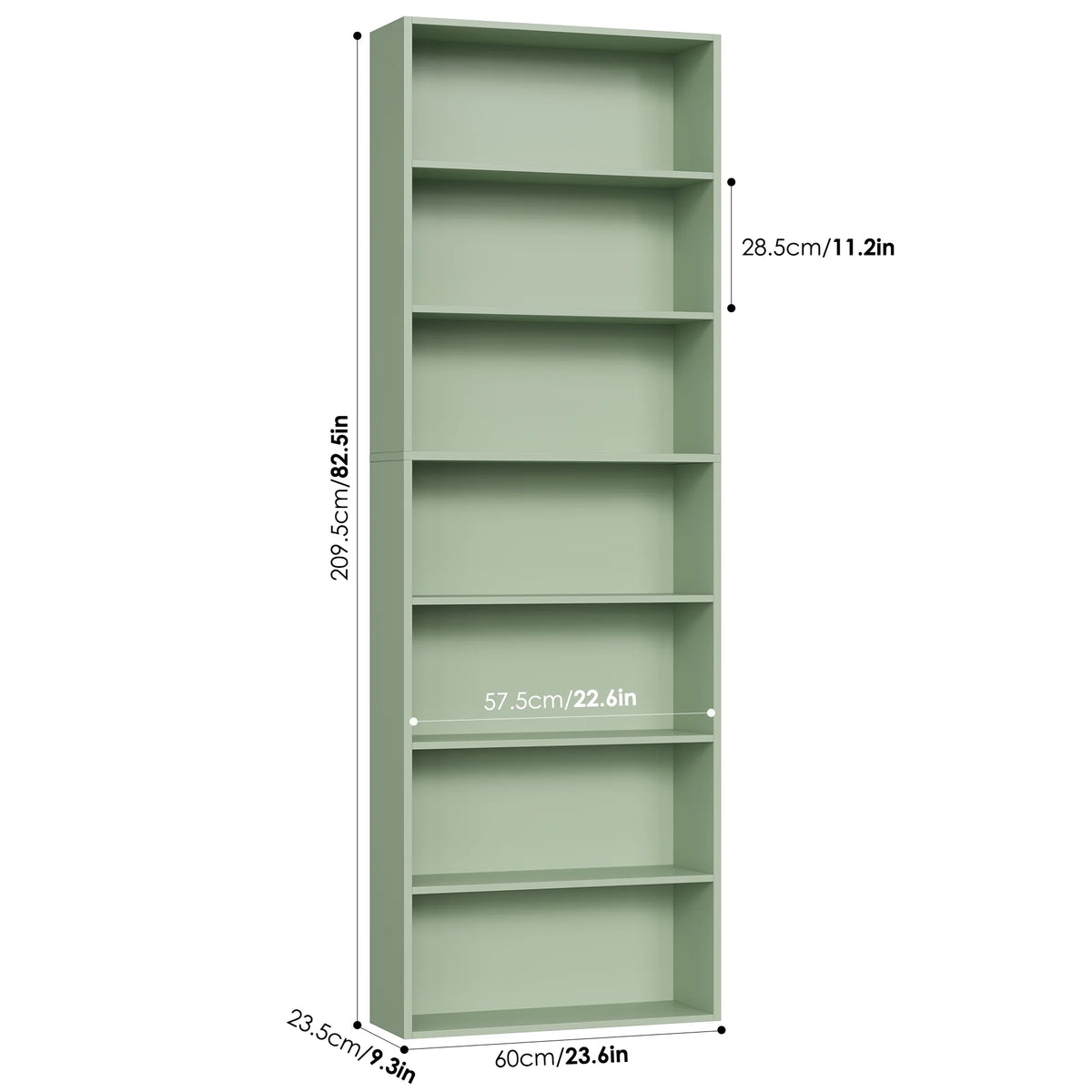 Homfa 82" Tall Bookcases, Freestanding Display Storage Shelves, 7-Tier Open Bookshelf for Home Office Living Room Bedroom, White