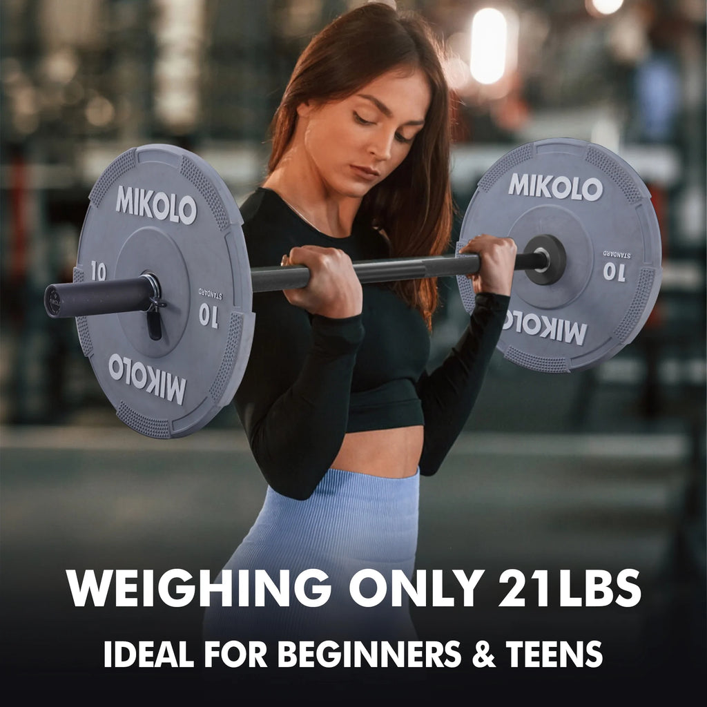 Mikolo 7ft Olympic Barbell, Barbell for Weightlifting and Powerlifting 45lb, Olympic Bar for 1500lbs Capacity, Weight Bar Fit 2 Standard Weights