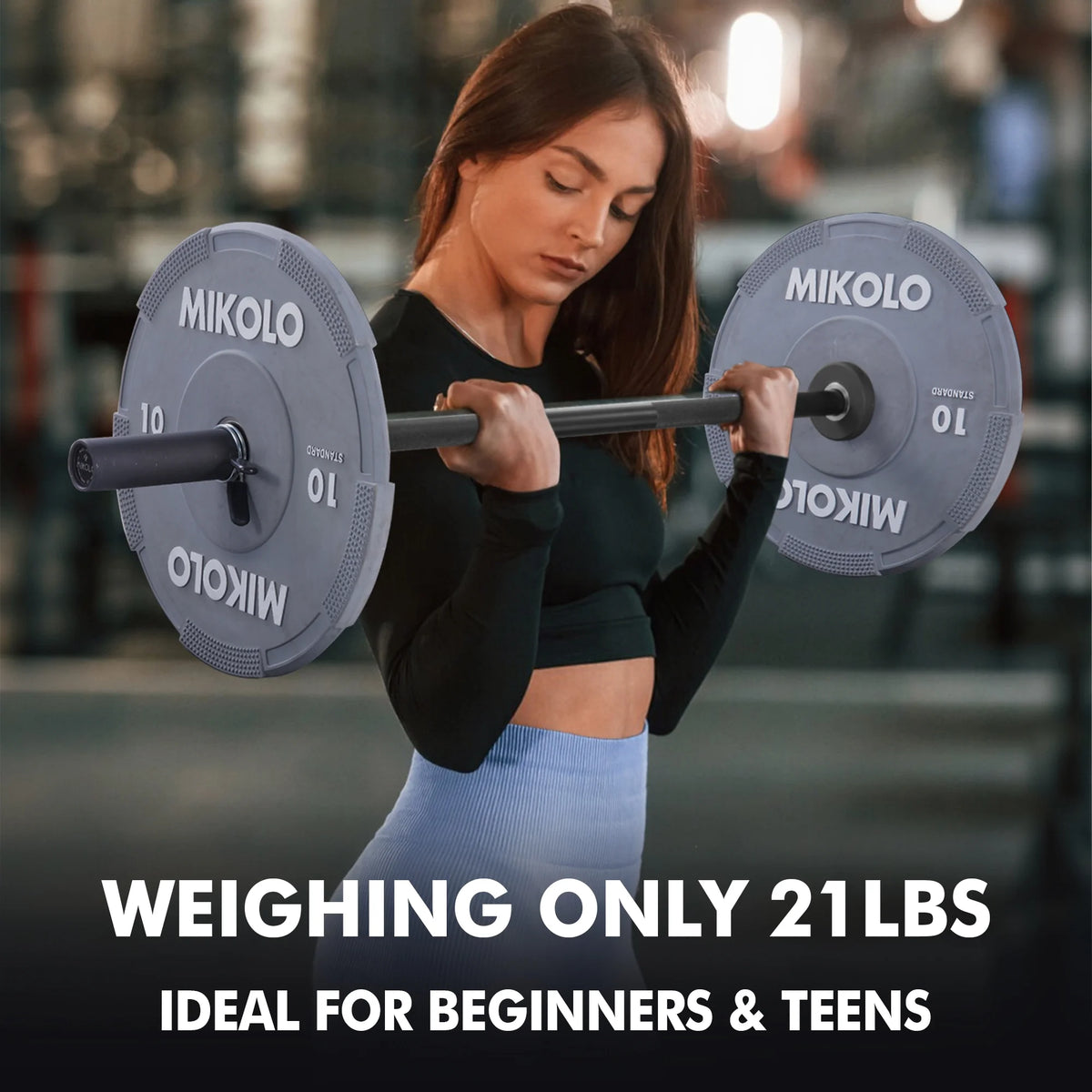 Mikolo 7ft Olympic Barbell, Barbell for Weightlifting and Powerlifting 45lb, Olympic Bar for 1500lbs Capacity, Weight Bar Fit 2 Standard Weights