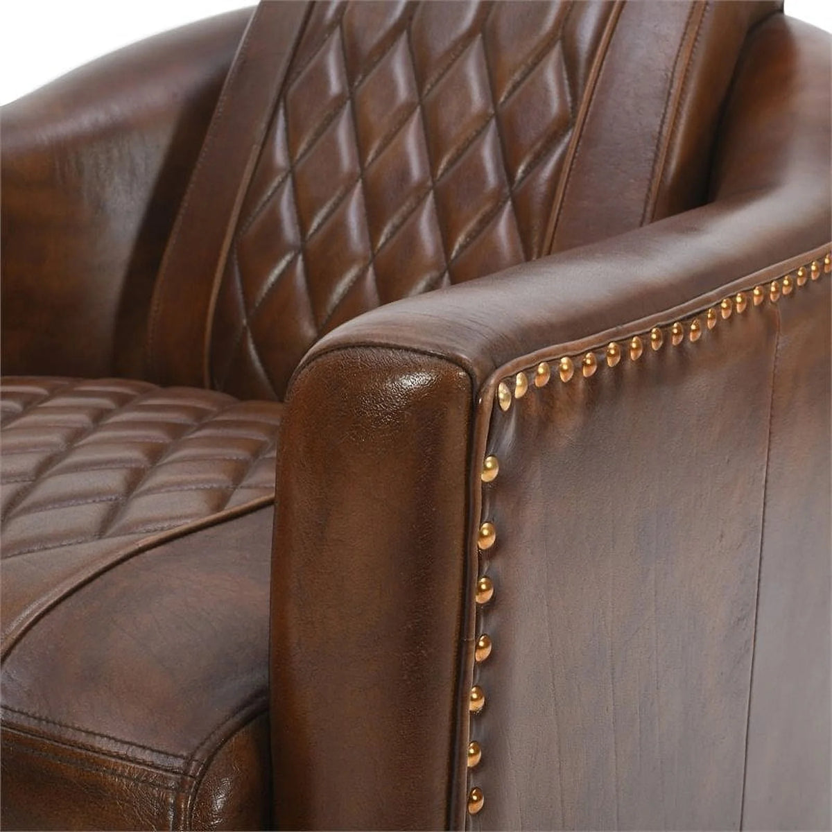Alma Artte Tomcat Top Grain Leather Armchair in Marabou Dark Brown