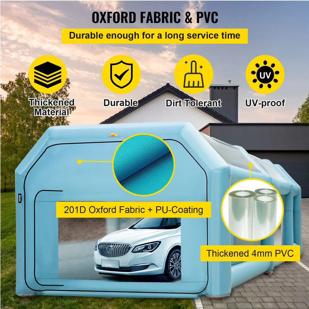 STAWAY Inflatable Paint Booth - 26x15x10ft Car Spray Tent with Air Filter & 2 Blowers - Upgraded Auto Painting & Repair Solution for Garage & Outdoor Use