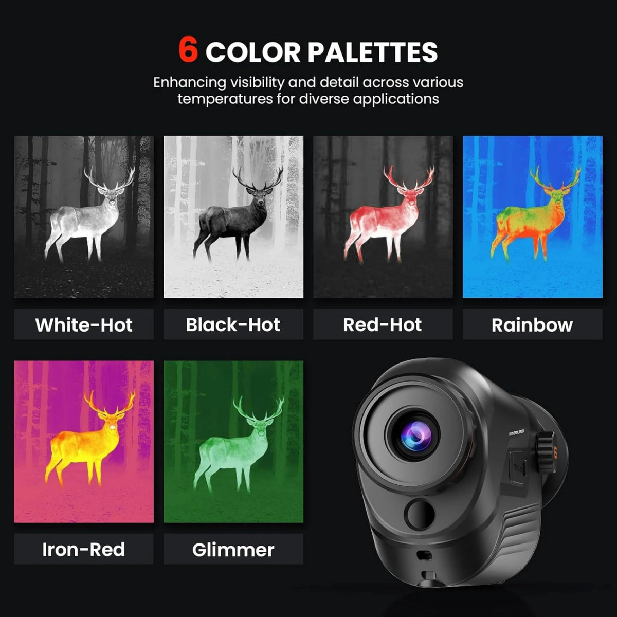 GOYOJO Thermal Monocular 256x192 (25 Hz) Thermal Imaging Monoscope Camera for Adults, 10mm Focal Lens Vision Goggles Thermal Scopes for Night Hunting Camping