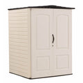 Rubbermaid Outdoor Medium Vertical Storage Shed, Resin, Beige, 72" H x 53.2" W x  57" L