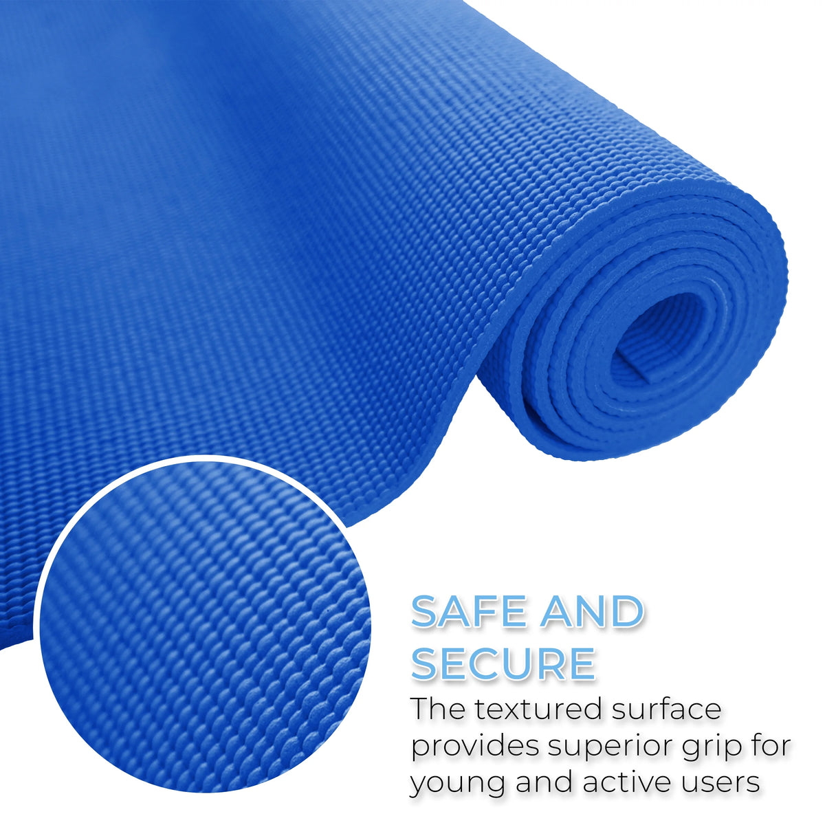 Hello Fit Bulk Yoga Mats, 10-Pack – 68" x 24", 4mm Thick, Non-Slip & Non-Toxic – Ideal for Schools, Studios & Gyms, Assorted