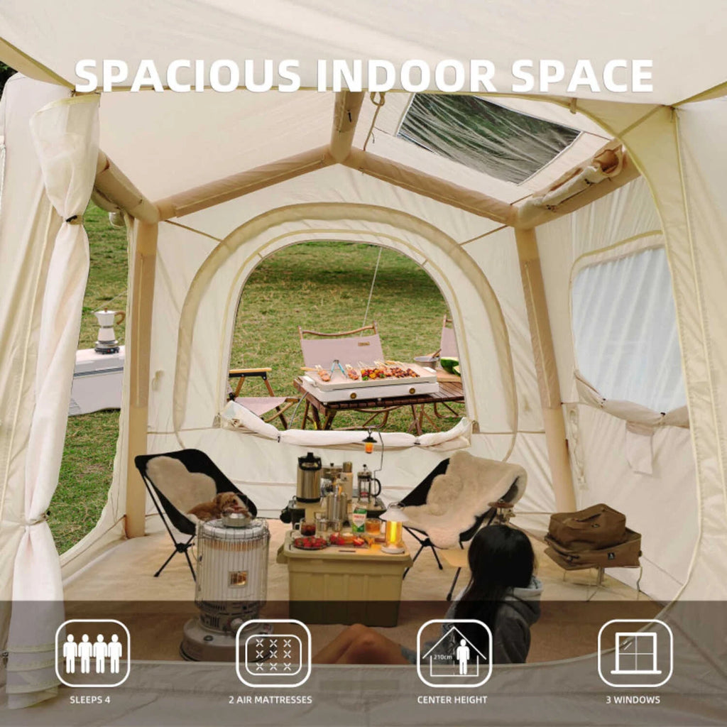 Inflatable Tents for Camping,suv tent , Easy Setup InflatableTent 4 Season Tent, Waterproof Oxford Air Glamping Tents for Camping Adult 4/6/8 Person