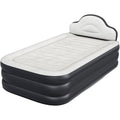 JWRWEF Twin XL Inflatable Air Mattress 18" Raised Bed with Built-in Pump, Headboard & Carry Bag, Portable Blow Up Bed for Guests, Travel, Camping