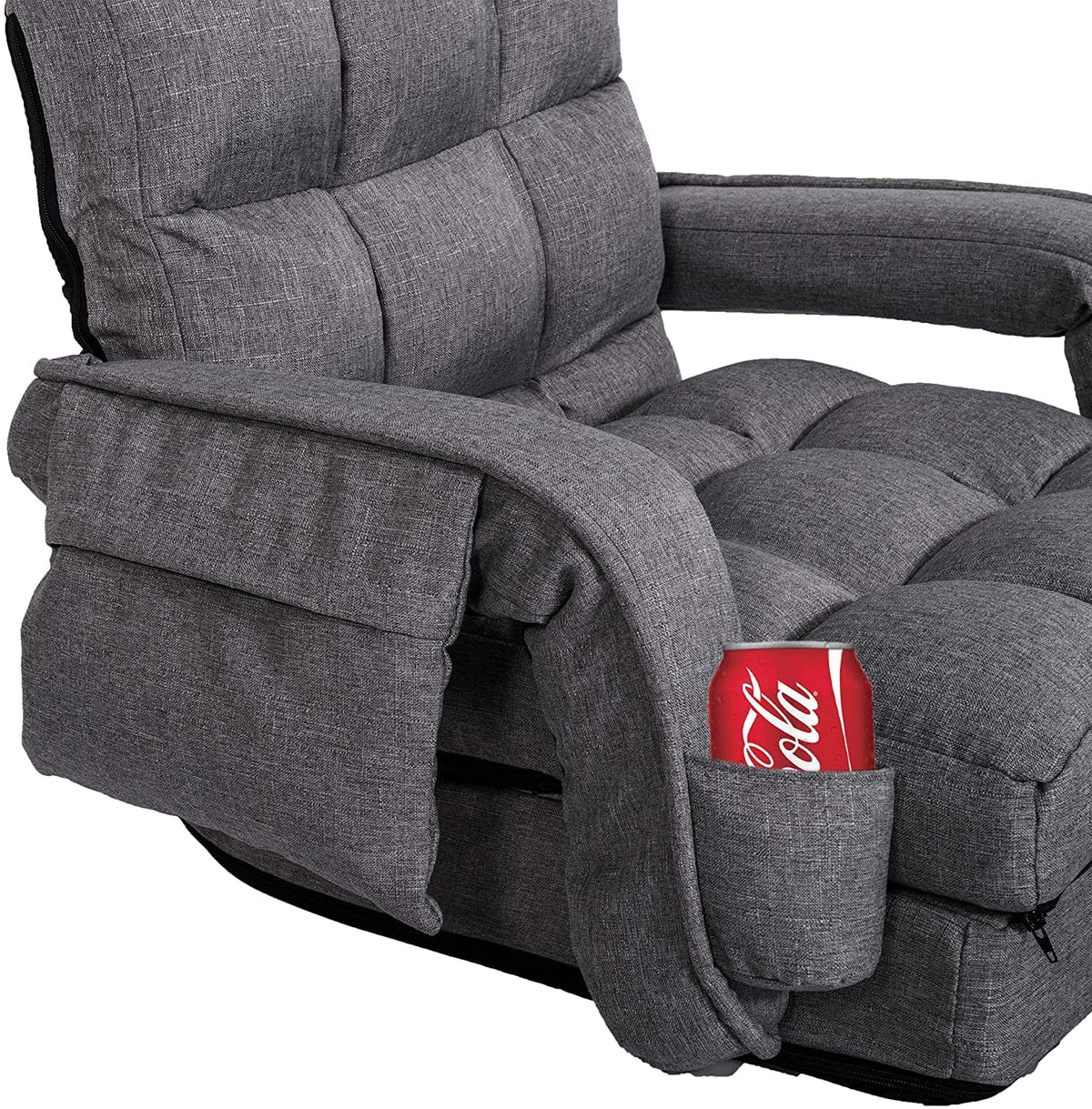 Prime Garden Floor Chair 6-Position Folding Gaming Chair for Meditation Indoor, Light Gray