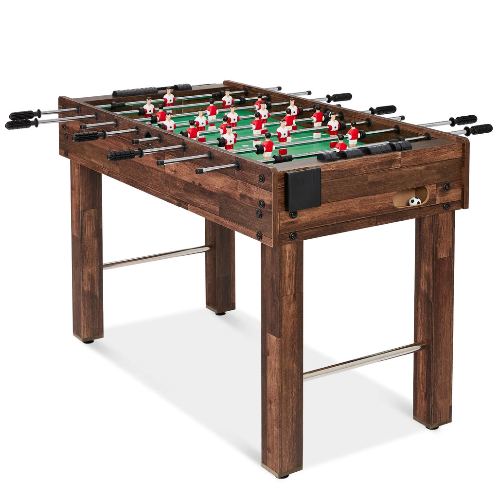 Best Choice Products 48in Competition Sized Foosball Table for Home, Game Room w/ 2 Balls, 2 Cup Holders - Light Brown