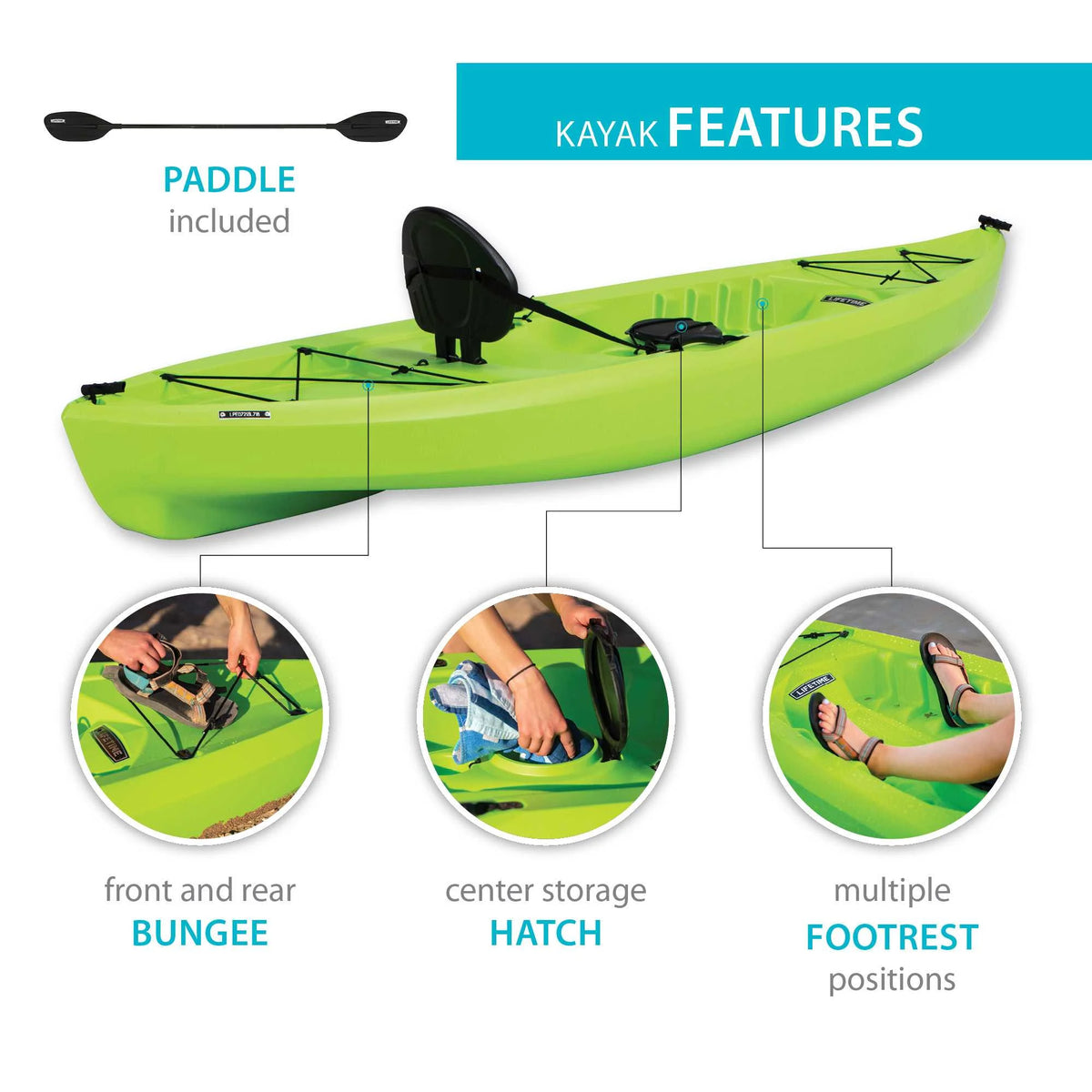 Lifetime Tahoma 10 ft. Sit-on-Top Kayak, Emperor Fusion (91346)