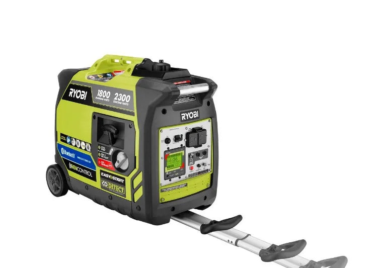 Ryobi 2,300-Watt Recoil Start Bluetooth Super Quiet Gasoline Powered Digital Inverter Generator with CO Shutdown Sensor