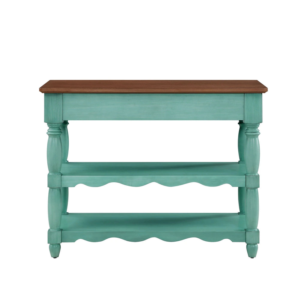 The Pioneer Woman Kitchen Island Made With Solid Wood Frame, Teal