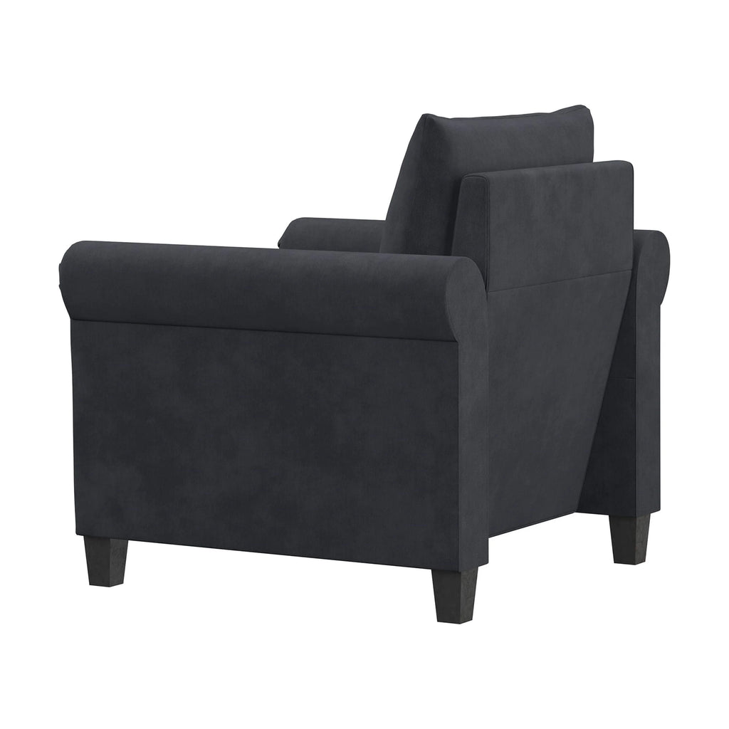 Lifestyle Solutions Fallon Armchair with Nail Head Trim, Gray Fabric