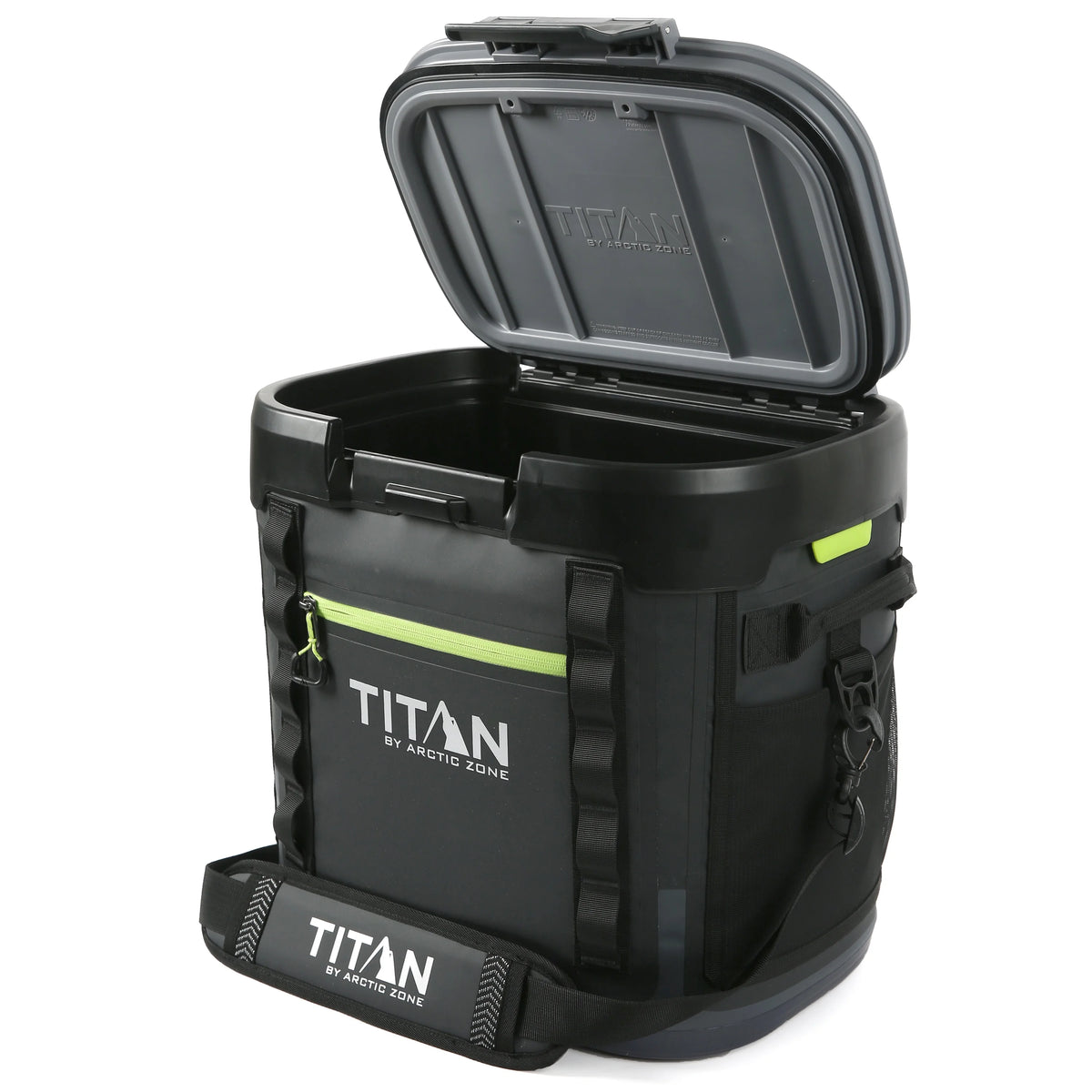 Titan by Arctic Zone 36 Can, 24 Quart Welded Soft Cooler with Waterproof Exterior & Leak Proof Latch, Black