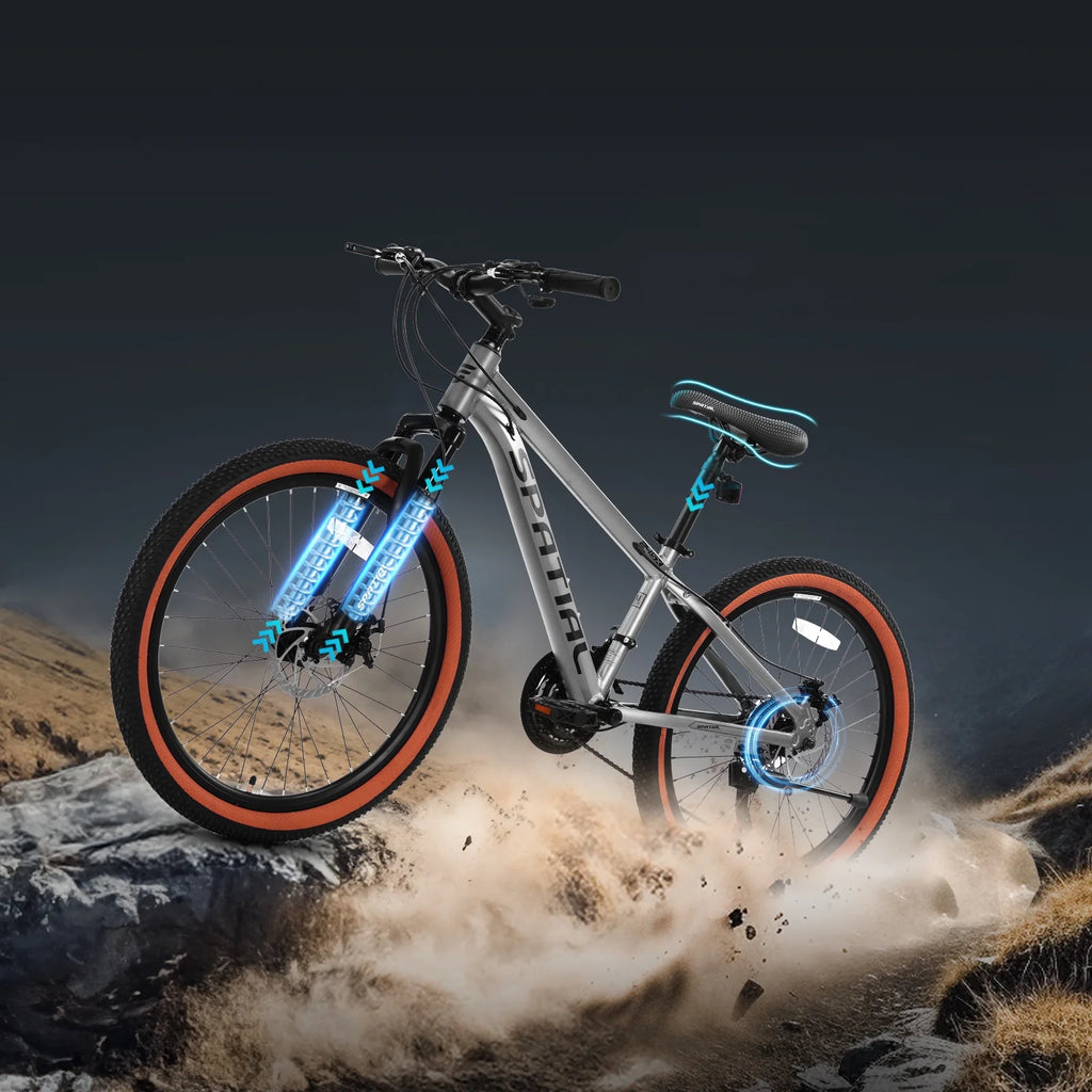 SPATIAL 24/26/27.5/29 inch Mountain Bike,8/21 Speed Lightweight Aluminum Magensium Frame Mountain Bicycle,Fits Men Women Teenagers Adult Disc Brake MTB Bicycle