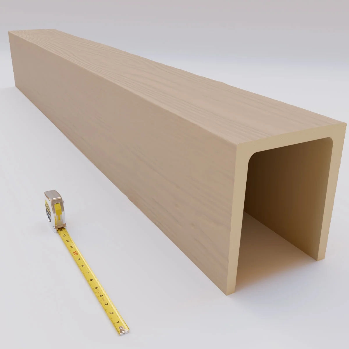 Ekena Millwork 3 1/2"W x 3 1/2"H x 120"L 3-Sided (U-Beam) Mena HeritageTimber Faux Wood Ceiling Beam, Kona Brown