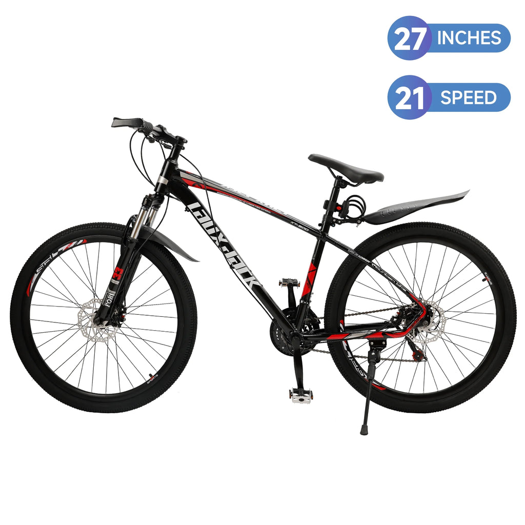 ARTUDATECH 27.5 Inch Mountain Bike, Shimano 21 Speed,  Dual Disc Brake Bike for Men Womens Adult, Full Suspension Bicycle