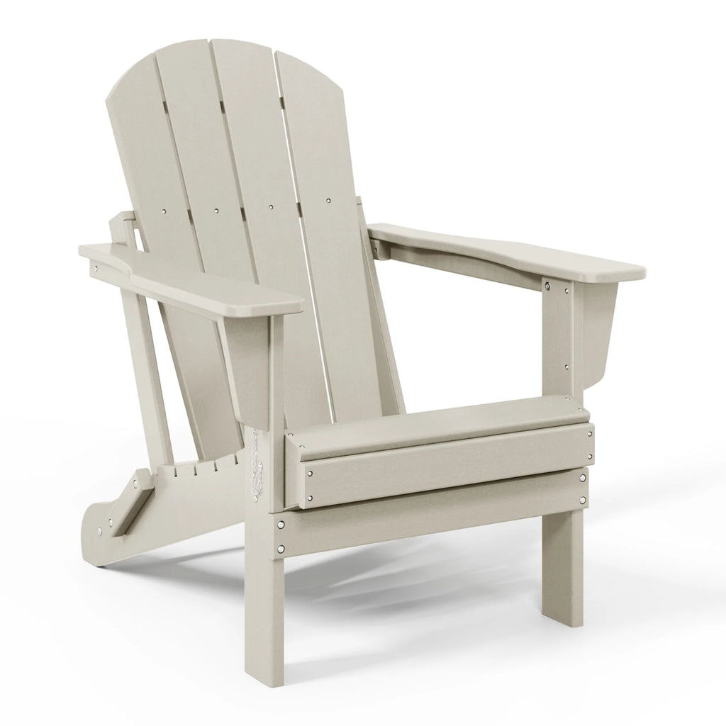 Westintrends Outdoor Folding HDPE Adirondack Chair, Patio Seat, Weather Resistant, Dark Brown