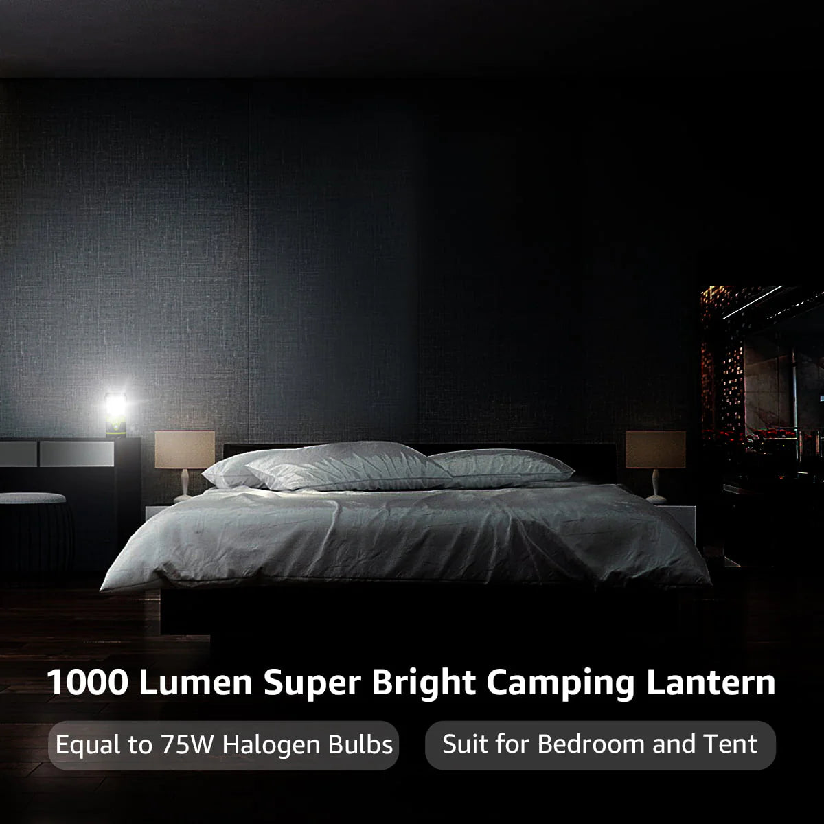 Lepro 2-Pack LED Camping Lanterns, 1000LM Battery Powered Camping Tent Light , 4 Light Modes and IPX4 Waterproof , Perfect Camping Accessories for Hurricane, Emergency, Survival Kits, Hiking, Fishing