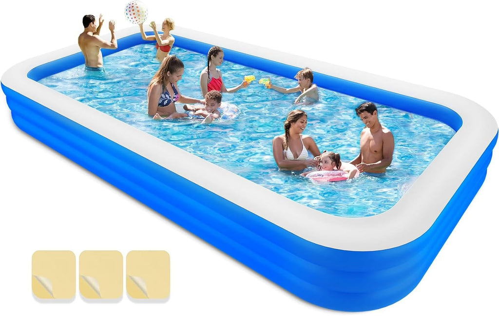 Large Inflatable Pool, Oversized Family Swimming Pool for Kids and Adults, Perfect for Backyard and Summer Parties