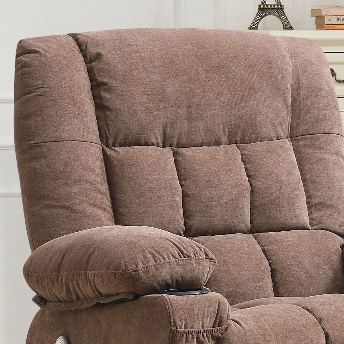 JONPONY Massage Swivel Rocker Recliner Chair with Vibration Massage and Heat Ergonomic Lounge Chair for Living Room with Rocking Function and Side Pocket, 2 Cup Holders, USB Charge Port,Grey