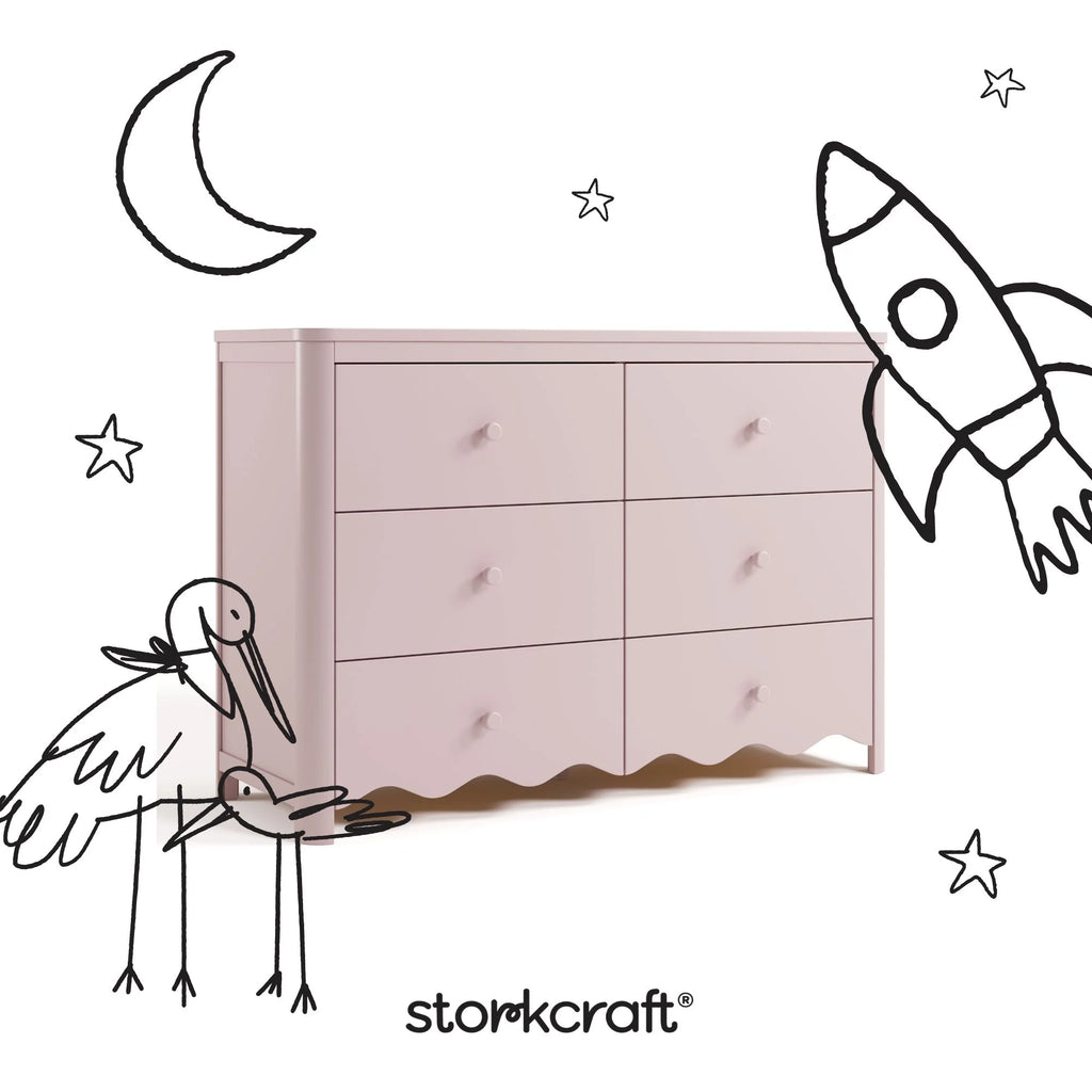 Storkcraft Casablanca 6 Drawer Nursery Dresser, Sage