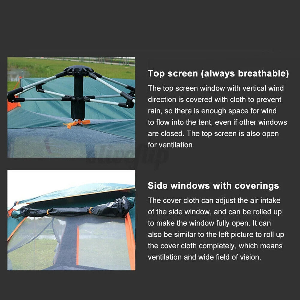 4 Person Family Camping Tent 4 Season Waterproof Anti-UV Windproof Tents Family