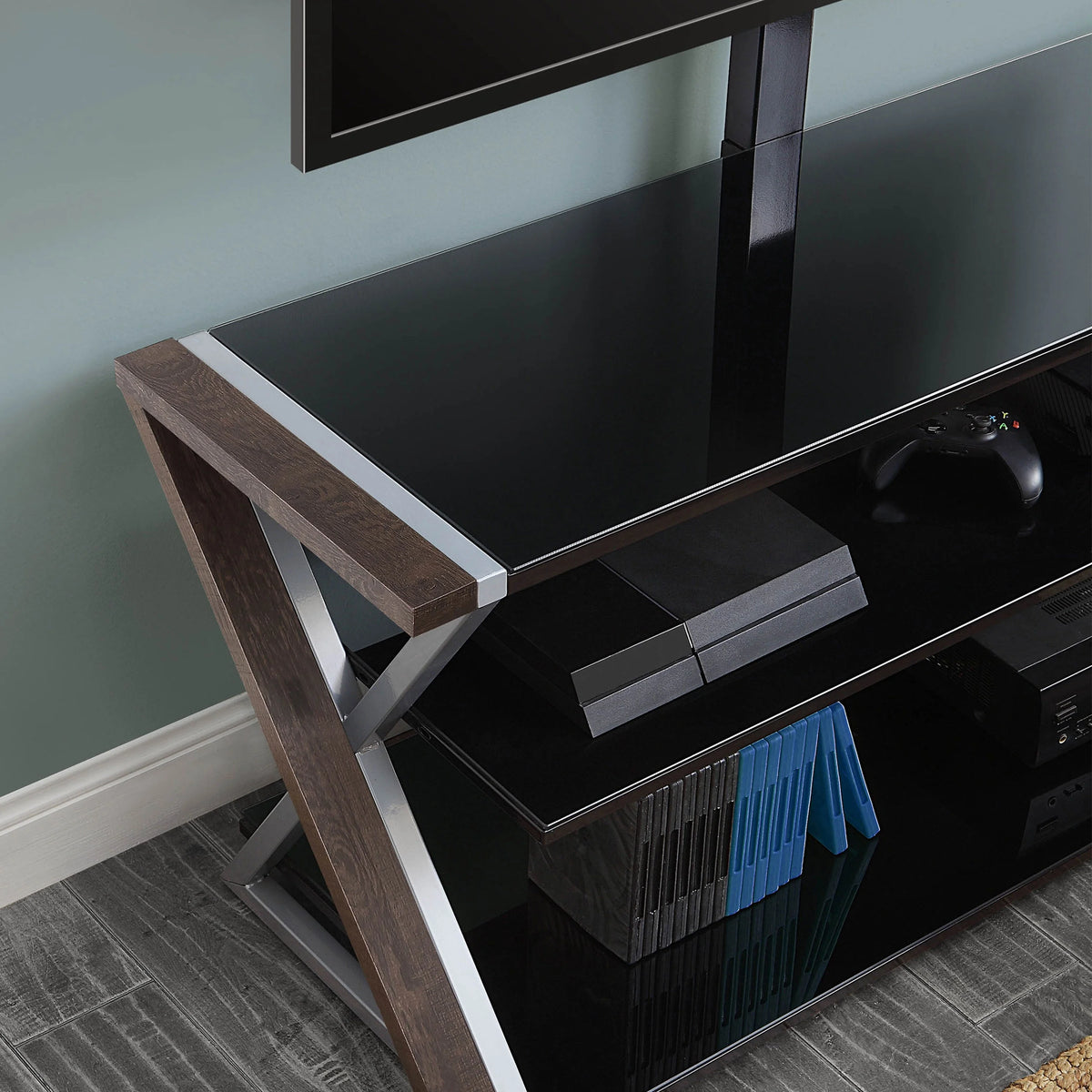 Whalen Xavier 3-in-1 Television Stand for TVs up to 70", Warm Ash