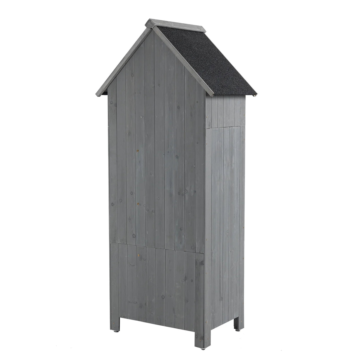 Miniyam 70.55" Outdoor Storage Shed, Garden Tool Storage Cabinet for Home Yard, Natural