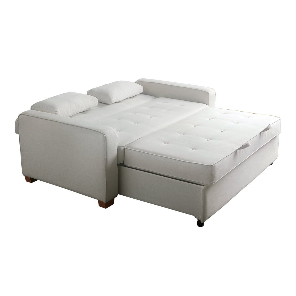 Serta Dream Convertibles Monroe Modern Polyester Convertible Queen Sofa Bed with Pillows Grey