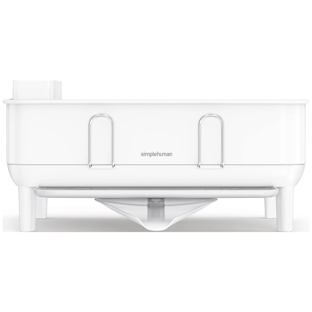 simplehuman Kitchen Dish Drying Rack, Fingerprint-Proof Stainless Steel Frame, Grey Plastic