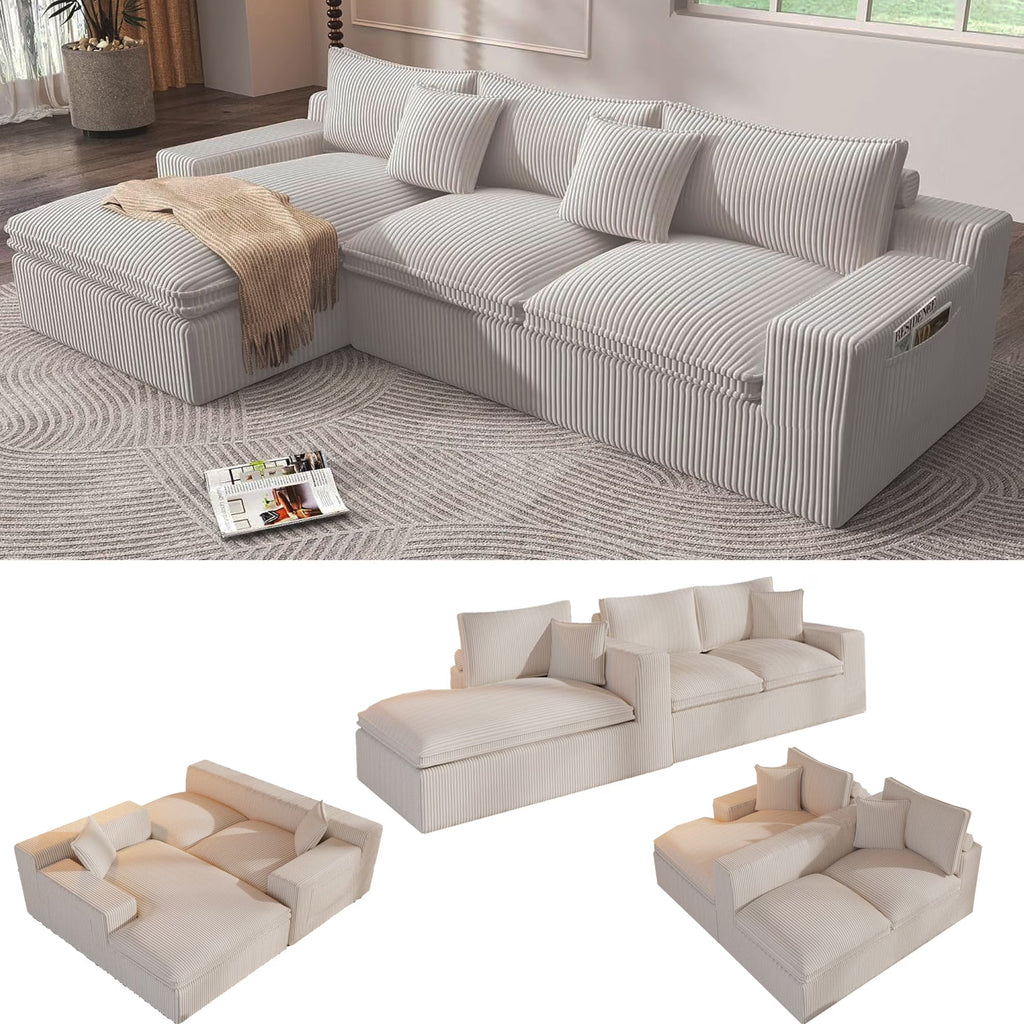108 Modular Sectional Sofa, Cloud Sectional Couch with Deep Seat, Modern Modular L-Shape Sofa Couch with Chaise,Upholstered Couches for Living Room Bedroom