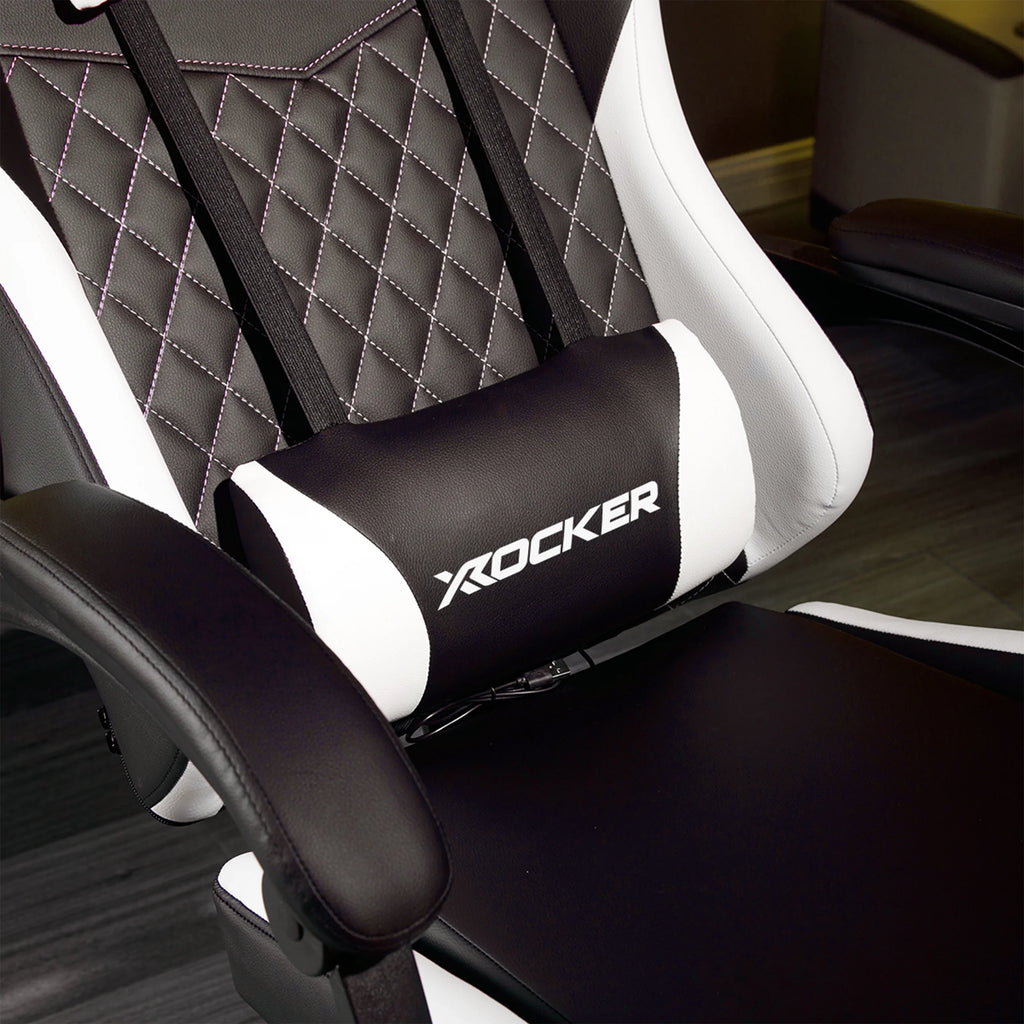 X Rocker Apex PC Gaming Chair with Massage Function and Footrest, Red