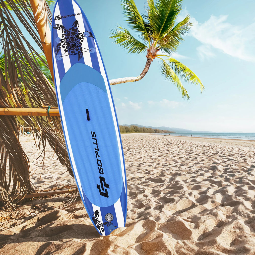 Goplus 11 Inflatable Stand Up Paddle Board SUP W/Carrying Bag Aluminum Paddle Navy