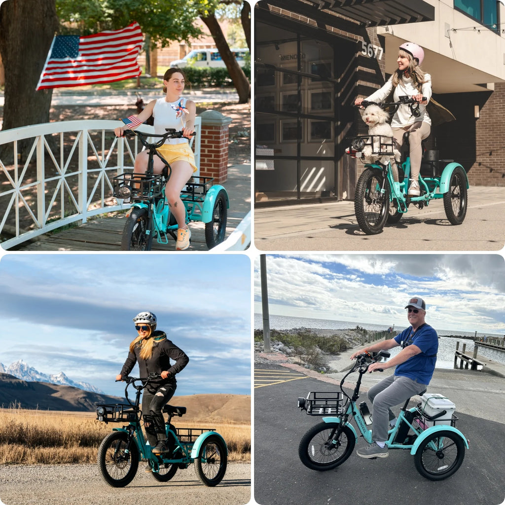 MOONCOOL TK1 Folding Electric Tricycle for Adults,48V 14.5Ah Removable battery, 500W Peak 1000w Motor, 20" Fat Tire Step-Thru 3Wheel Electric Bicycle w/Front&Rear Baskets, Certified to UL 2849 by SGS