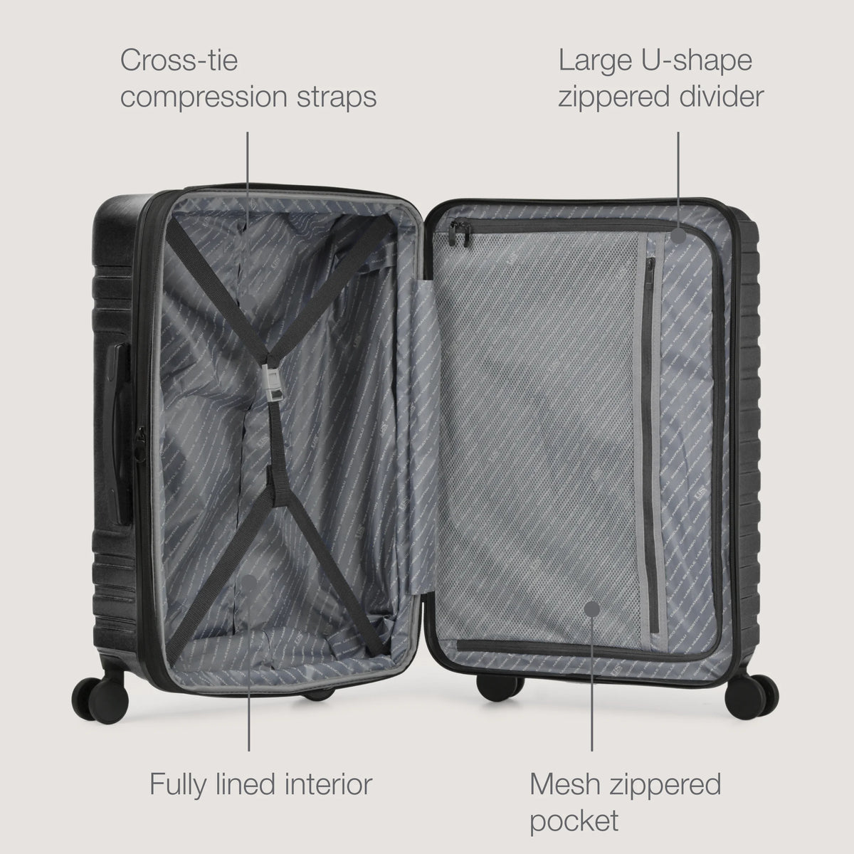 U.S. Traveler Boren Hardside Rugged Spinner Luggage, Lavender, 30" Checked Large