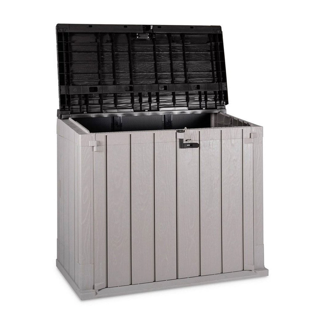 Open Box Toomax Stora Way Outdoor Storage Shed Cabinet, Taupe Grey/Anthracite