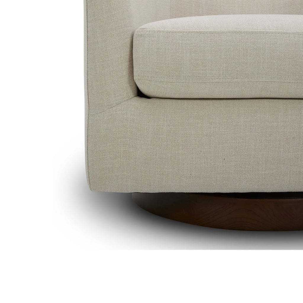 Better Homes & Gardens Bradford Wooden Base Modern Swivel Chair, Linen