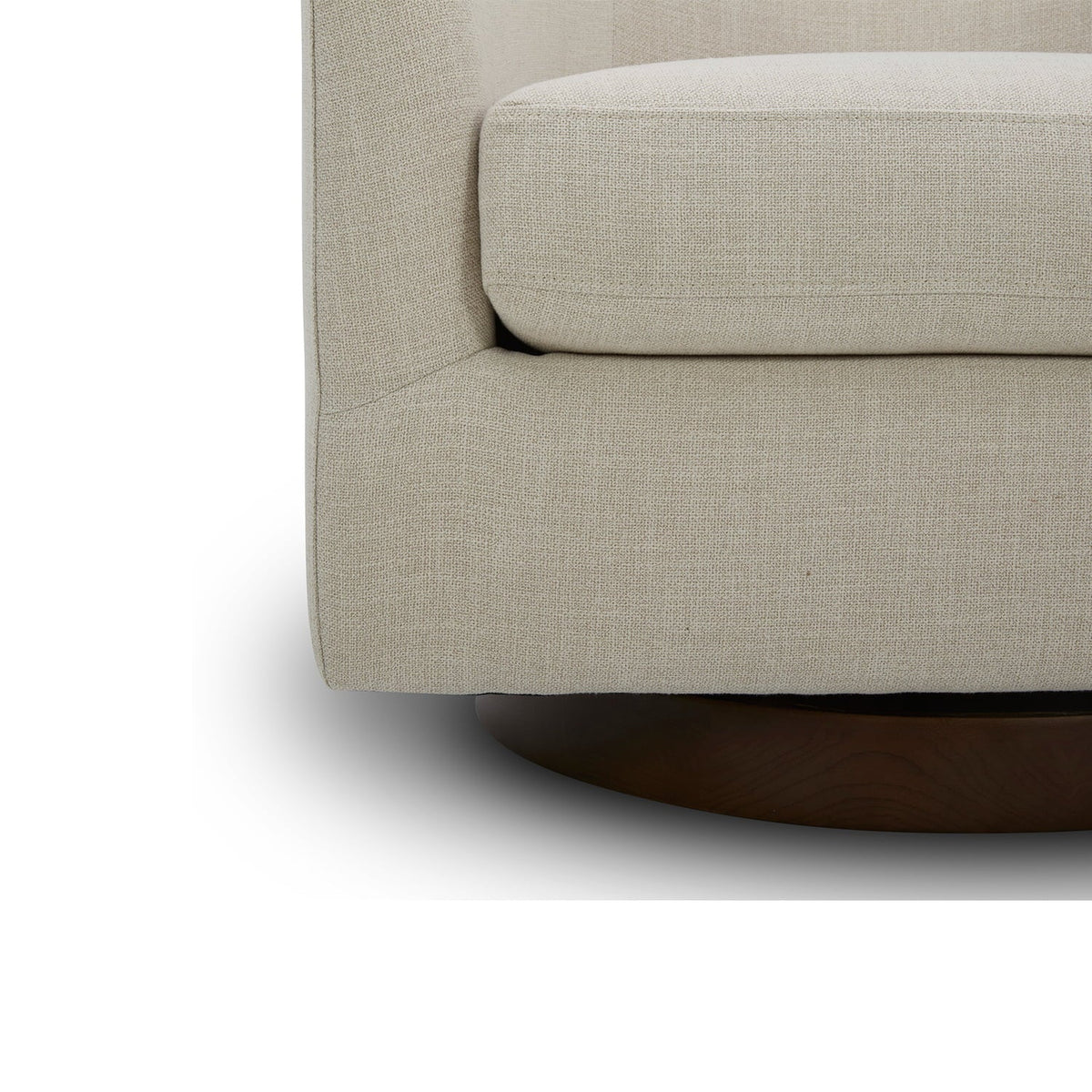 Better Homes & Gardens Bradford Wooden Base Modern Swivel Chair, Linen