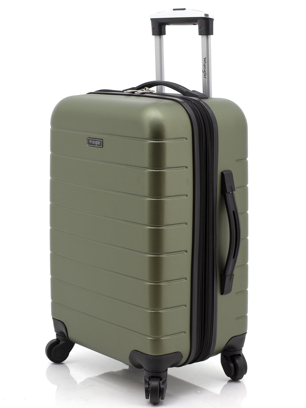 Wrangler 3 Piece Luggage Set with Cup Holder and USB Port, Olive Green