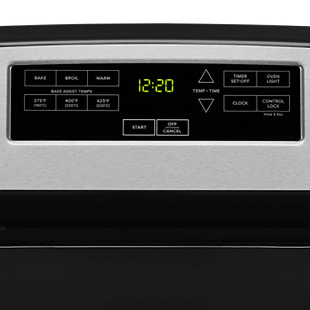 Amana? Brand New Model - AER6303MMS 30-inch Electric Range with 4.8 Cu ft oven. - assembled product Depth: 27.5 - assembled product height: 46.08 - assembled product Width: 30