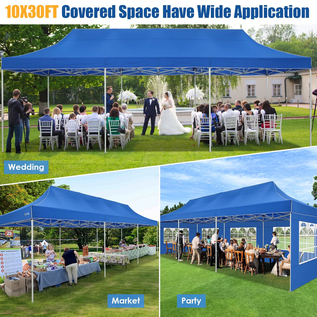 Hoteel 10x15 Heavy Duty Canopy Tent with 4 Sidewalls,Pop up Canopy for Parties Wedding,Commercial Easy up Gazebo with Roller Bag,UV 50+ &,Black