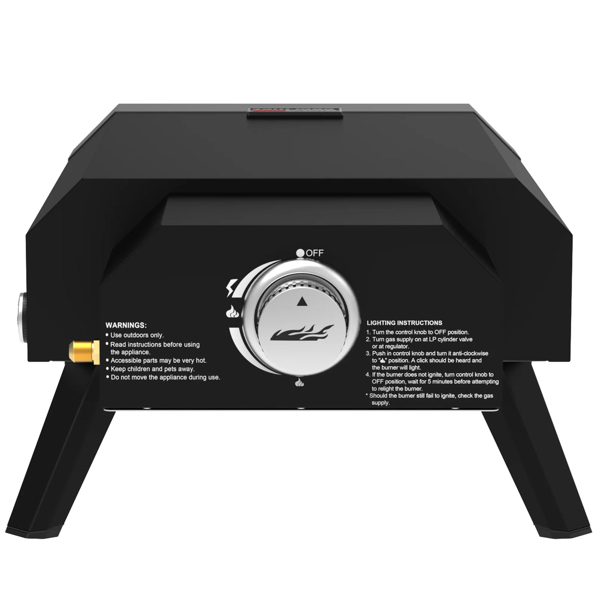 Royal Gourmet GP1301 Portable Gas Pizza Oven with 13-inch Pizza Stone,with Collapsible Legs for Backyard, Outdoor, Handmade Pizza, Black